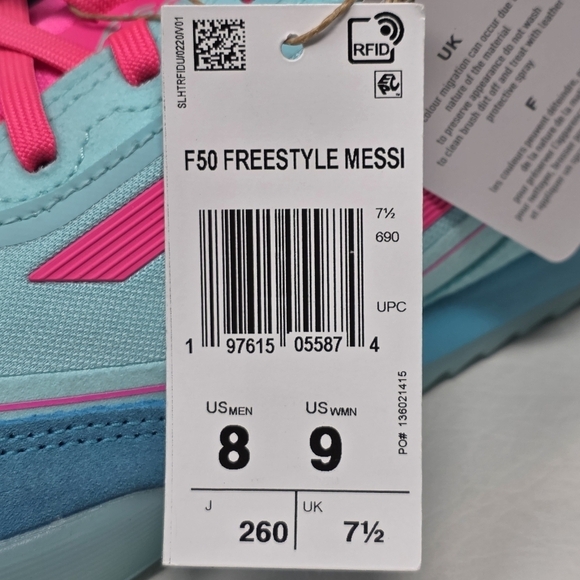Adidas F50 Messi Freestyle Men Size 10 Indoor Soccer Cleats JH8831 Blue Pink New main image 8